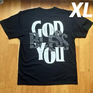 GOD BLESS YOU 블랙 티셔츠 XL EXAMPLE 스티커 택