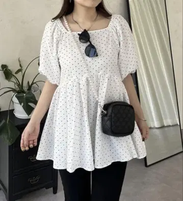 도트 무늬 화이트 프로즈 베일