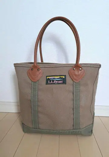 LLBEAN 가죽 핸들 토트백 엘엘빈 그린 카키
