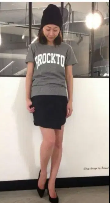 Brockton 프린트 반팔 티셔츠 그레이