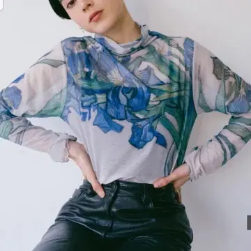 sahara 시어 High Neck Sheer Top 03Irises.