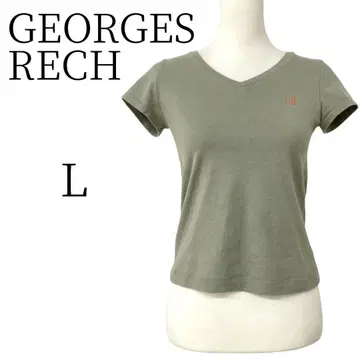 GEORGES RECH V넥 티셔츠 L 사이즈 올리브 그린