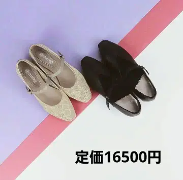 뷰포트 발레리나 슈즈 V 라인 펌프스 스퀘어토 블랙