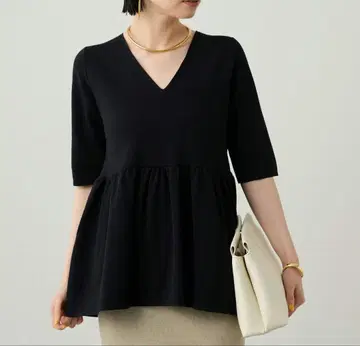 라운지 드레스 Loungedress 니트 상의 페플럼 니트