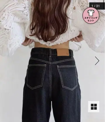 Thevon. yuna 기획 하이 웨스트 스트레이트 데님 팬츠 S 블랙