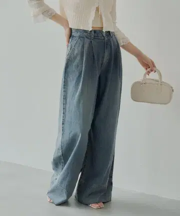 치코 Chico 데님 청바지 턱 디자인 와이드 데님