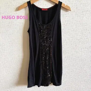 HUGO BOSS (휴고 보스) 스팽글 탱크탑 블랙 XS