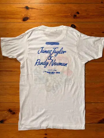레어 James Taylor & Randy Newman 티셔츠 1984