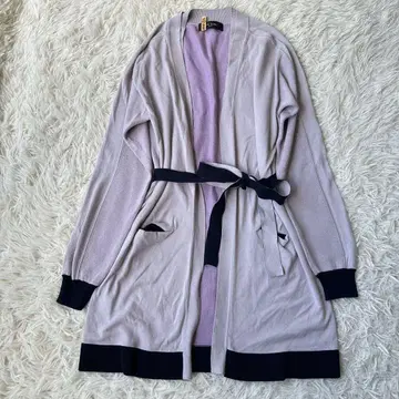 폴스미스 블랙 가디건 코튼 버튼리스 겉옷 리본 벨트