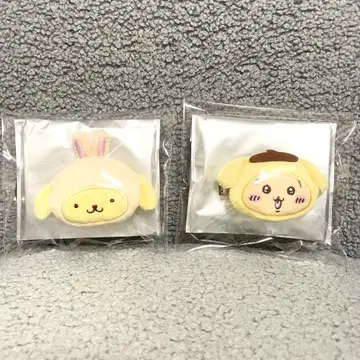 치이카와 산리오 콜라보 시크릿 헤어 클립 토끼 폼폼푸딩