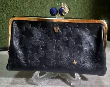 ANNA SUI 안나수이 플레이링 캣 가마구치 장지갑 블랙 검정