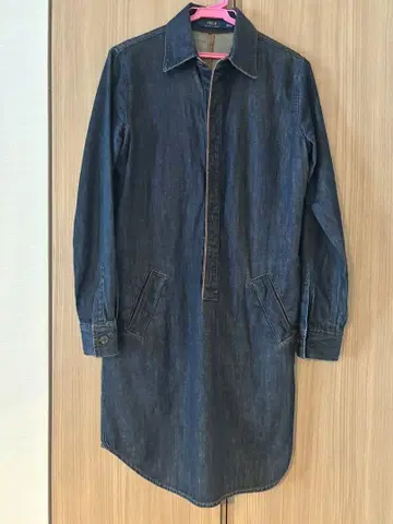 POLO Ralph Lauren 데님 긴팔 셔츠 무릎 원피스