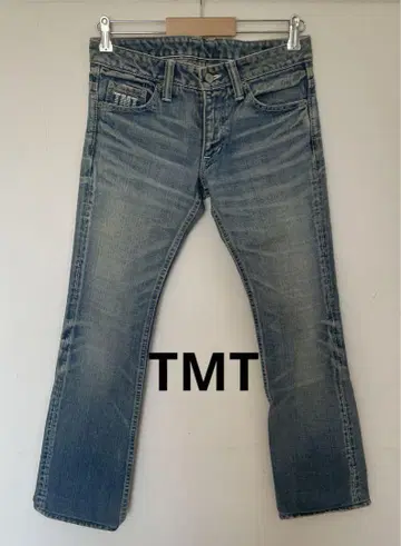 TMT 앞 포켓 로고 자수 레어 모델 데미지 가공 데님 팬츠 일본제