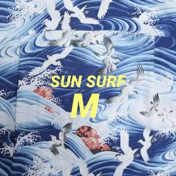 선서프 토요 알로하 셔츠 ss30987 레이온 일본풍 패턴 철새 파랑 M