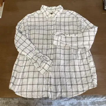 Spick & Span 체크 무늬 린넨 긴팔 셔츠