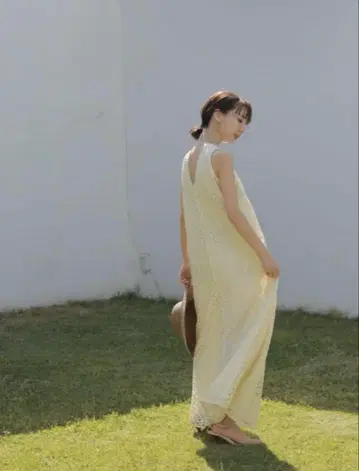 로렌 기하학 레이스 드레스