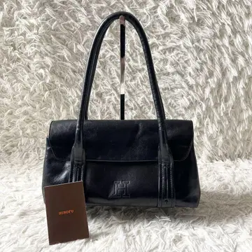 히로후 토트백 페루셰 H 로고 가죽 블랙 검정 엠보 로고