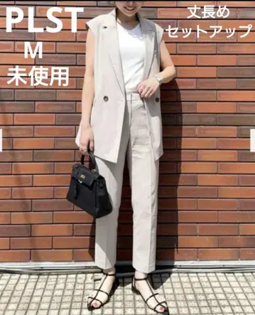 미사용 PLST 린넨 블렌드 베스트 셋업 M