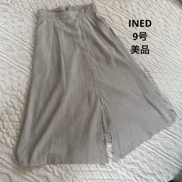이네드 INED 사다리꼴 스커트 [M] 베이지 폴리에스테르 100%