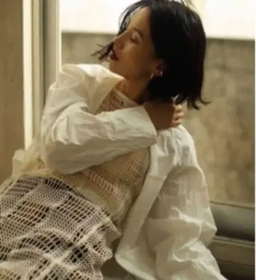 TODAYFUL 아이보리 메쉬 에이프런 드레스