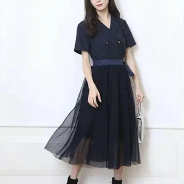 Rirandture 리랜드트루 2WAY 블레이저풍 원피스 (네이비)