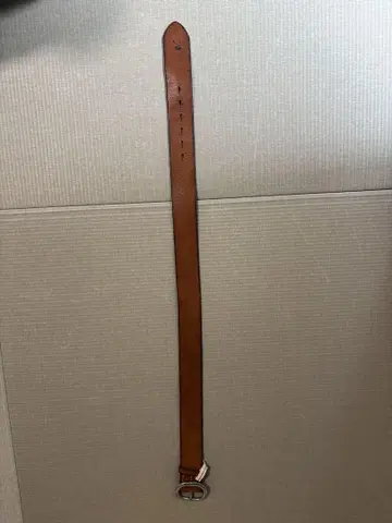 45rpm 브라운 가죽 벨트 메탈 버클