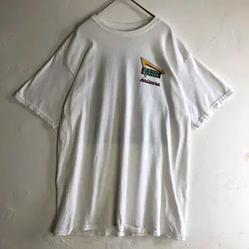 3456 반팔 티셔츠 빅 프린트 인 앤 아웃 버거 화이트