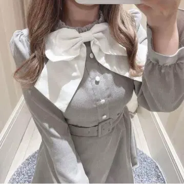 evelyn 코듀로이 리본 올인원 원피스 에블린