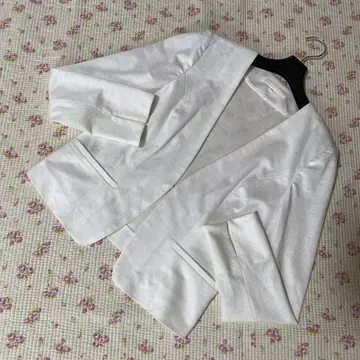 내추럴 뷰티 린넨 36 V 칼라 여름 썸머 자켓 DMW