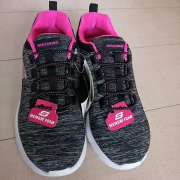 SKECHERS 메모리 폼 스니커즈 그레이/핑크