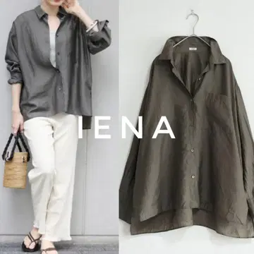 새상품급 IENA 리요셀 시어 셔츠 카키 FREE 이에나