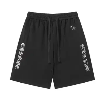 블랙 숏팬츠 로고 프린트