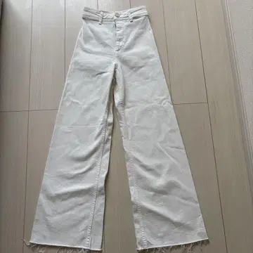 자라 화이트 와이드 레그 데님