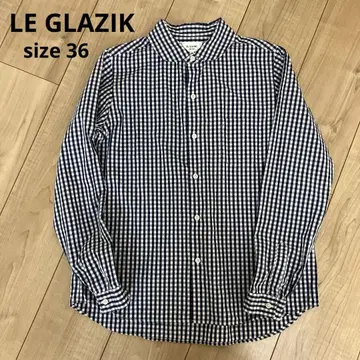 르글라직 LE GLAZIK 블라우스 깅엄 블루 36
