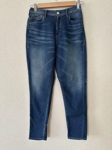 거의 미사용 Yanuk 야누크 used 가공 소프트 스키니 데님 허리밴딩