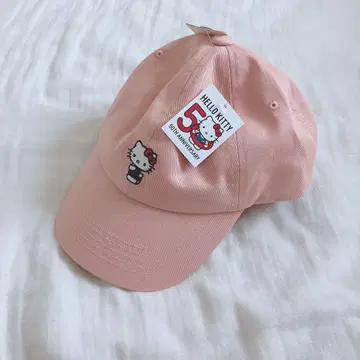 HELLO KITTY 50주년 기념 야구 모자 핑크