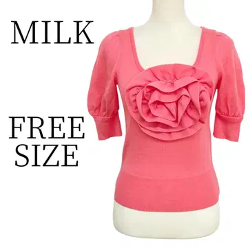MILK 밀크 핑크 5부 소매/7부 소매 니트/스웨터 FREE SIZE
