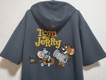 톰과 제리 TOM AND JERRY 반팔 후드티 후드 사가라 자수