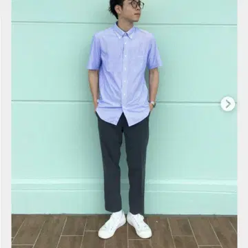 유니클로 UNIQLO 드라이 이지케어 컴포트 스트라이프 셔츠 미사용