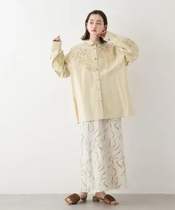 마블 패턴 내로우 스커트