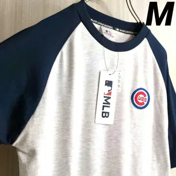 MLB 컵스 로고 자수 래글런 슬리브 티셔츠 반팔 M
