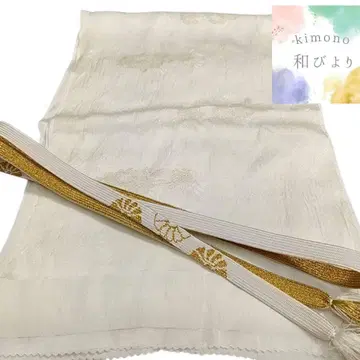 WA8 기모노 오비 장식 천 화이트 포멀 허리띠 길이 148