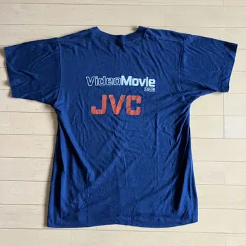 80s VHS 비디오 영화 JVC 빈티지 티셔츠 네이비