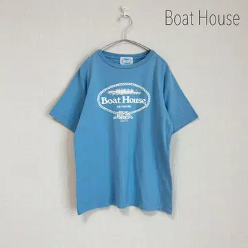 Boat House 반팔 로고 티셔츠 스카이블루 S 조이 마크 디자인