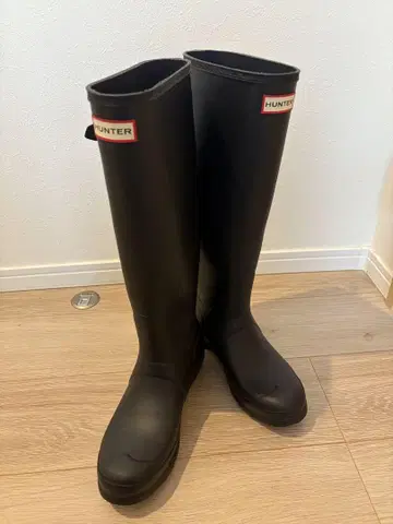 HUNTER 블랙 러버 부츠 24.5-25.0cm 1회 착용