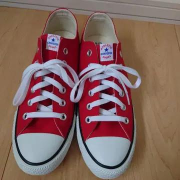 컨버스 25cm 빨간색 로우 컷 스니커즈
