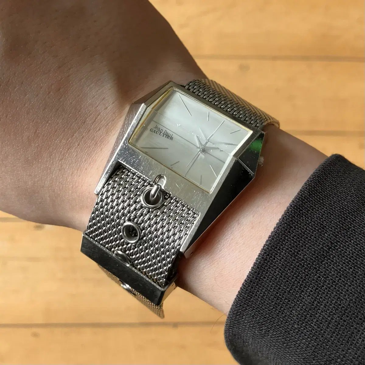 Jean Paul Gaultier Square Bucklehead Metal Wristwatch