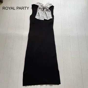 ROYAL PARTY 도트 리본 타이트 원피스 블랙 F