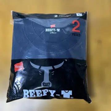 Hanes BEEFY-T 네이비 L 사이즈 2장 세트 티셔츠