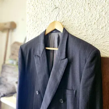 남성용 M~L 정도 지반시 더블 테일러드 자켓 블레이저 빈티지